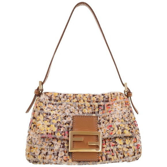 Fendi Handbags - FENDI Flower Zucchino Mamma Bucket Semi Shoulder Bag